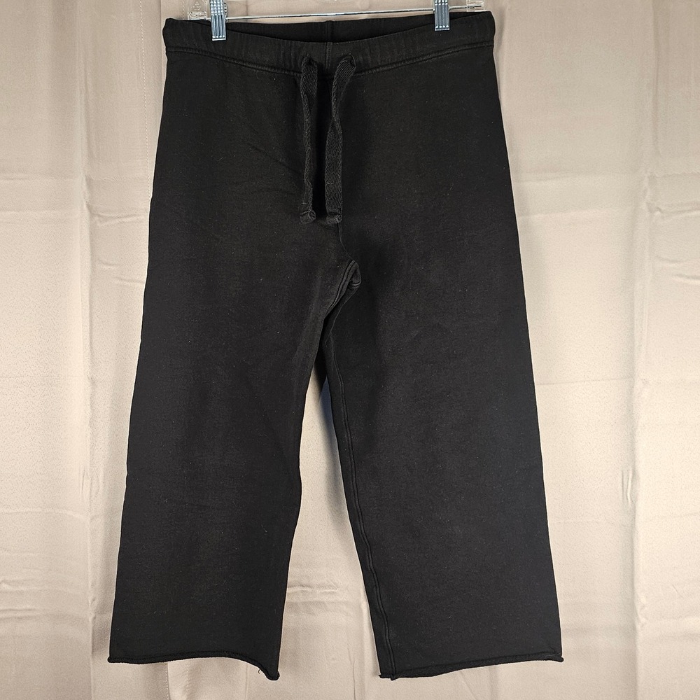 Frank & Eileen Womens Black High Rise Cropped Favorite Sweatpants Small